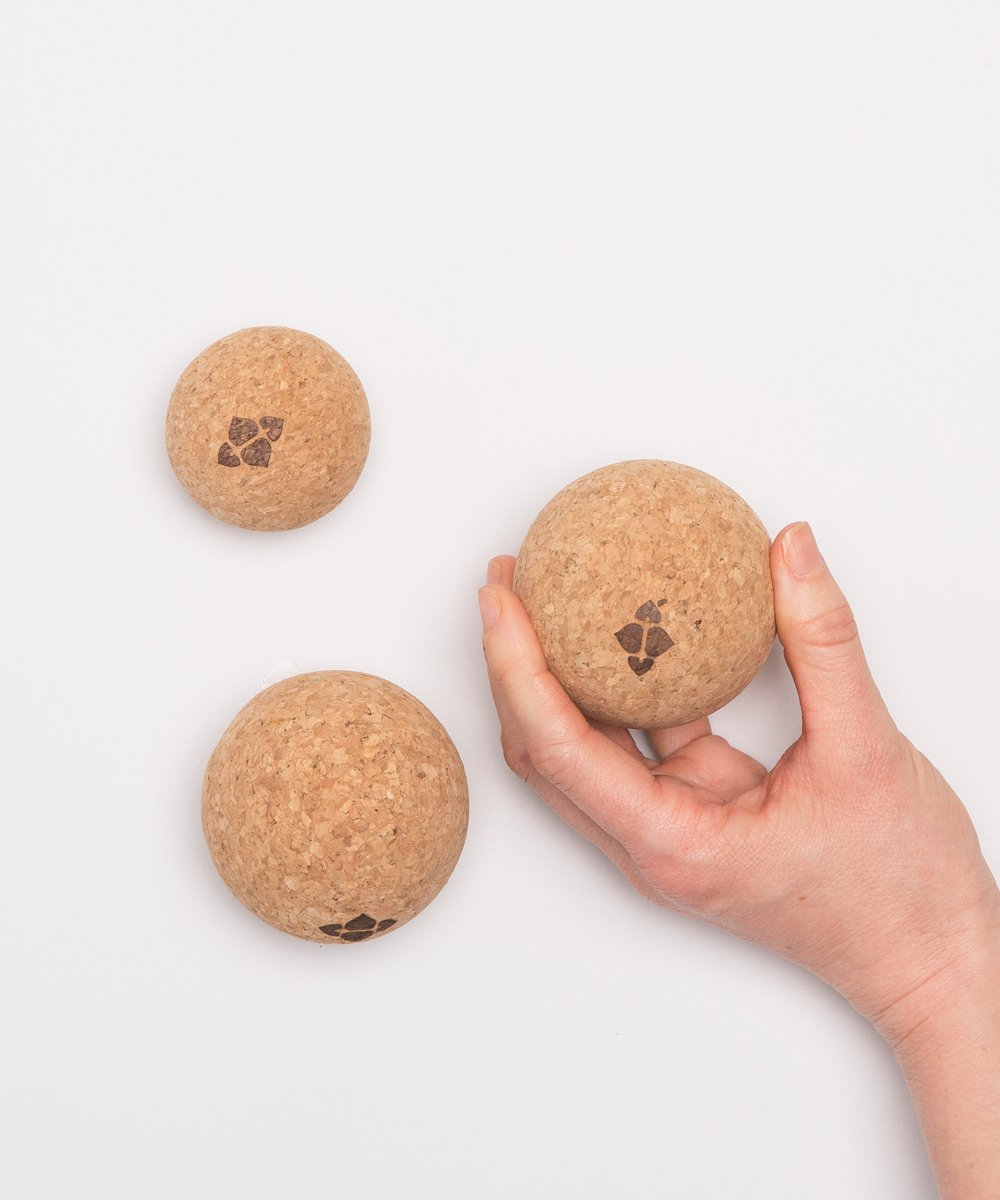 natural cork massage ball trio