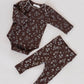 cotton floral body suit and leggings set