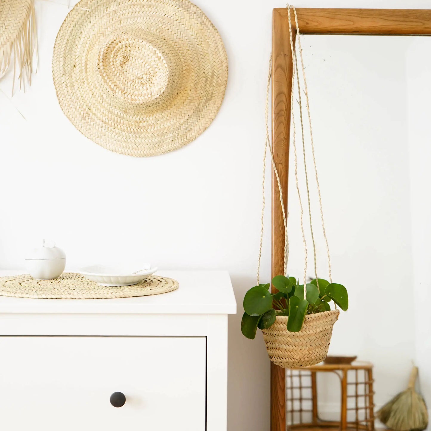 straw planter basket