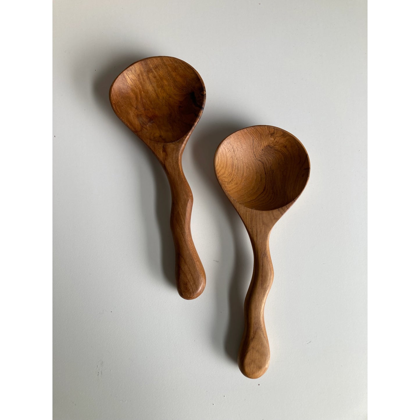 teak serving spoon set