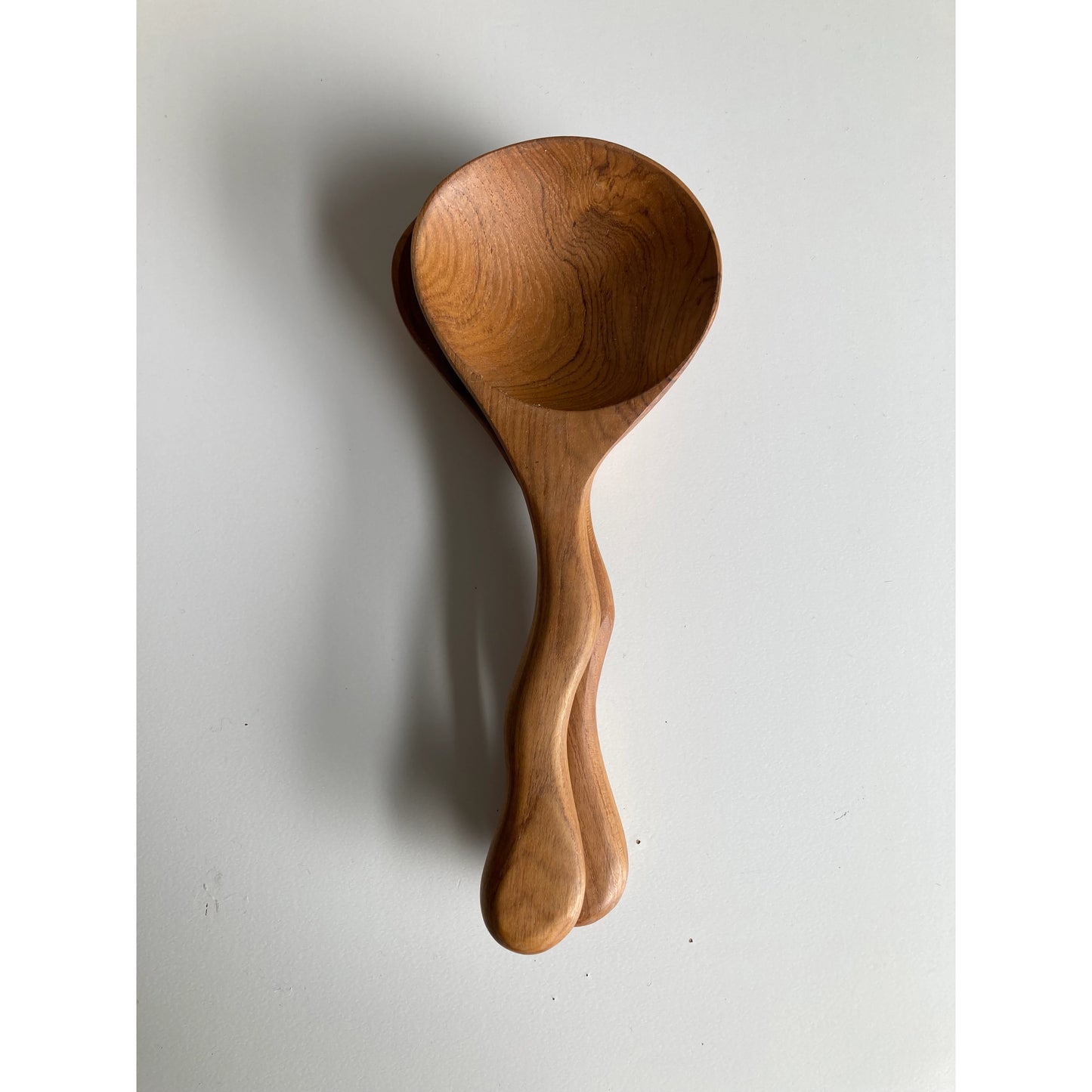 teak serving spoon set