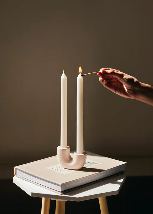 u shape candle holder